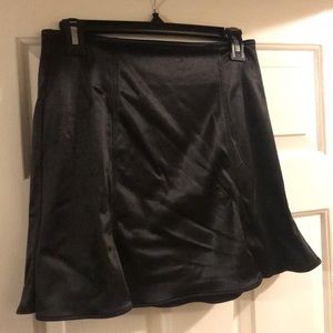 Black satin designer skirt